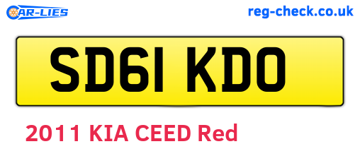 SD61KDO are the vehicle registration plates.