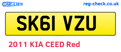 SK61VZU are the vehicle registration plates.