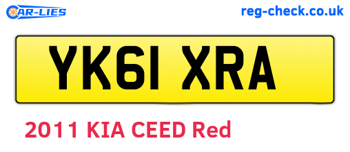 YK61XRA are the vehicle registration plates.