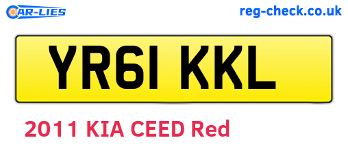 YR61KKL are the vehicle registration plates.
