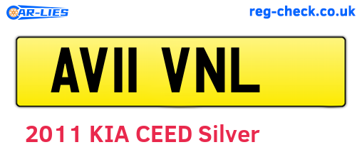 AV11VNL are the vehicle registration plates.
