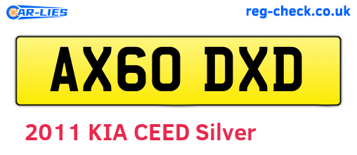 AX60DXD are the vehicle registration plates.
