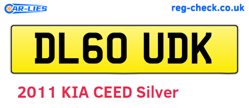 DL60UDK are the vehicle registration plates.
