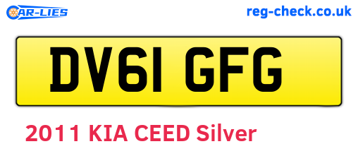 DV61GFG are the vehicle registration plates.