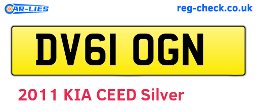 DV61OGN are the vehicle registration plates.