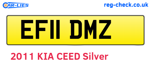 EF11DMZ are the vehicle registration plates.