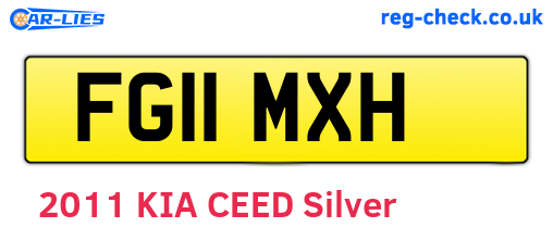 FG11MXH are the vehicle registration plates.