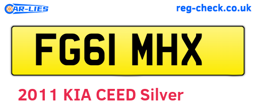 FG61MHX are the vehicle registration plates.