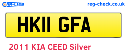 HK11GFA are the vehicle registration plates.
