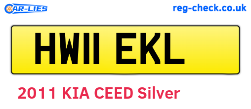 HW11EKL are the vehicle registration plates.