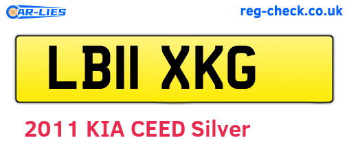 LB11XKG are the vehicle registration plates.