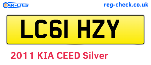 LC61HZY are the vehicle registration plates.