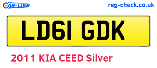 LD61GDK are the vehicle registration plates.