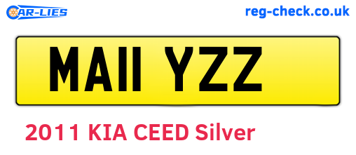 MA11YZZ are the vehicle registration plates.