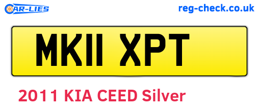 MK11XPT are the vehicle registration plates.