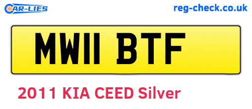 MW11BTF are the vehicle registration plates.