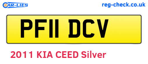 PF11DCV are the vehicle registration plates.