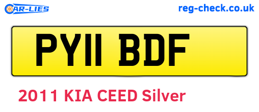 PY11BDF are the vehicle registration plates.