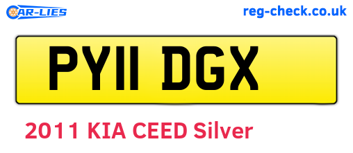 PY11DGX are the vehicle registration plates.
