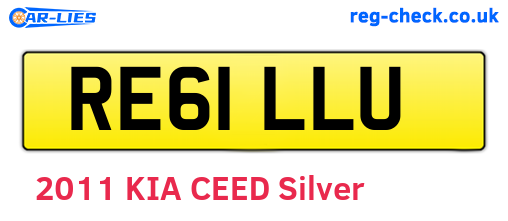 RE61LLU are the vehicle registration plates.