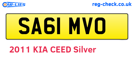 SA61MVO are the vehicle registration plates.