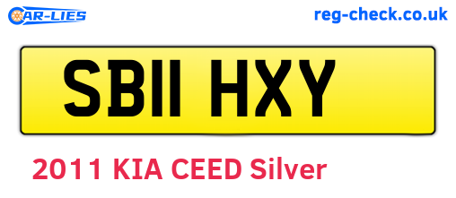 SB11HXY are the vehicle registration plates.