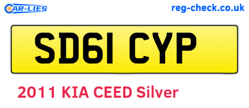 SD61CYP are the vehicle registration plates.