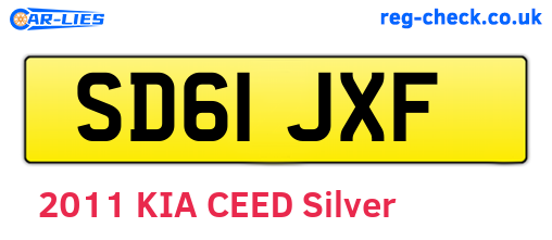 SD61JXF are the vehicle registration plates.