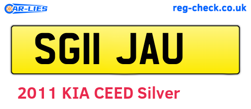 SG11JAU are the vehicle registration plates.