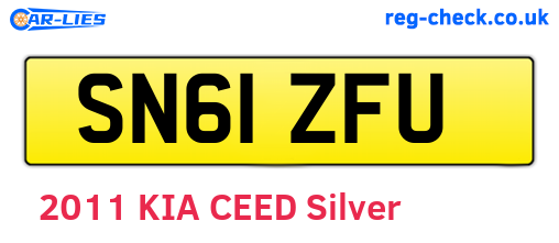 SN61ZFU are the vehicle registration plates.