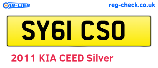 SY61CSO are the vehicle registration plates.