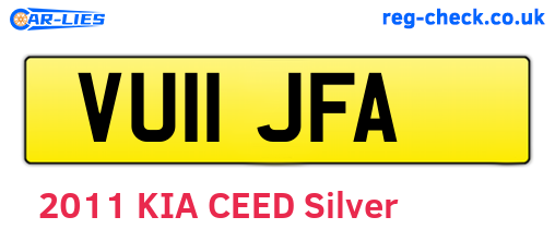VU11JFA are the vehicle registration plates.