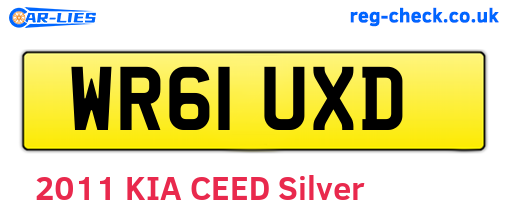 WR61UXD are the vehicle registration plates.