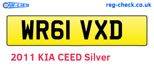WR61VXD are the vehicle registration plates.