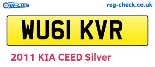 WU61KVR are the vehicle registration plates.