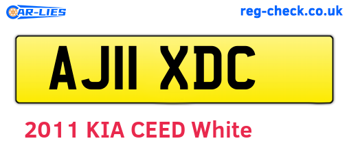 AJ11XDC are the vehicle registration plates.