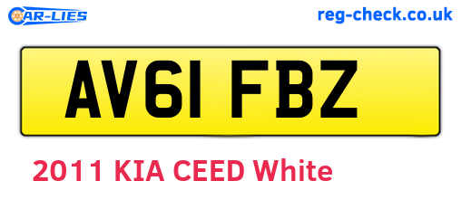 AV61FBZ are the vehicle registration plates.