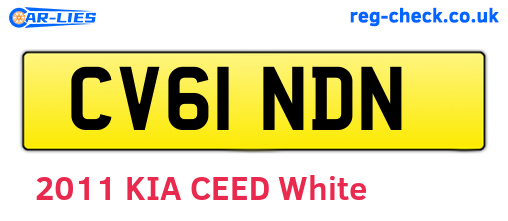CV61NDN are the vehicle registration plates.