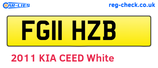 FG11HZB are the vehicle registration plates.
