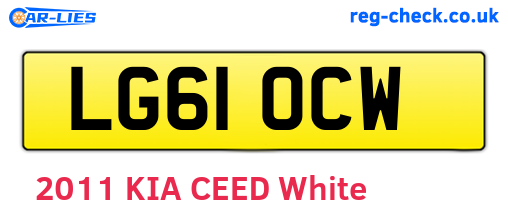 LG61OCW are the vehicle registration plates.