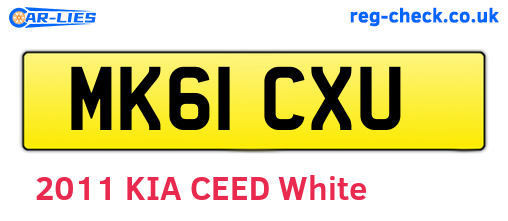 MK61CXU are the vehicle registration plates.