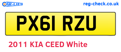 PX61RZU are the vehicle registration plates.
