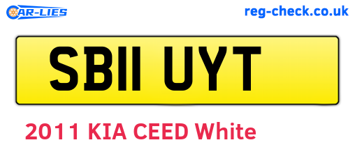 SB11UYT are the vehicle registration plates.