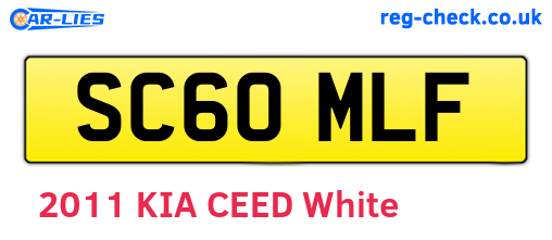 SC60MLF are the vehicle registration plates.