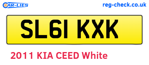SL61KXK are the vehicle registration plates.