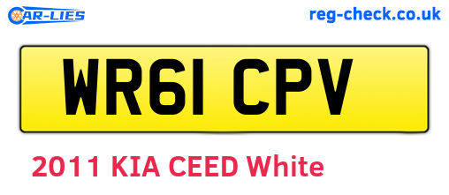 WR61CPV are the vehicle registration plates.