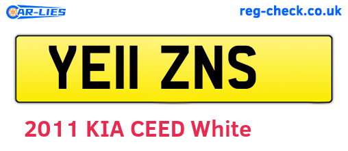 YE11ZNS are the vehicle registration plates.