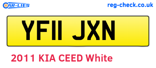YF11JXN are the vehicle registration plates.