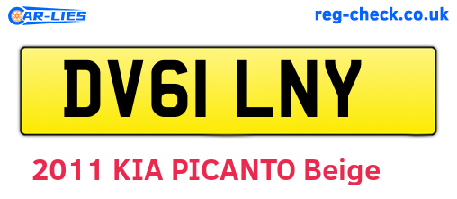 DV61LNY are the vehicle registration plates.
