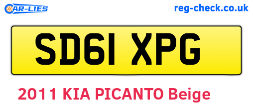 SD61XPG are the vehicle registration plates.
